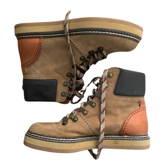 See by Chloe Edera Beige Suede Ankle Hiking Boots Size 36 - Picture 3 of 14